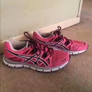 Pink running shoes